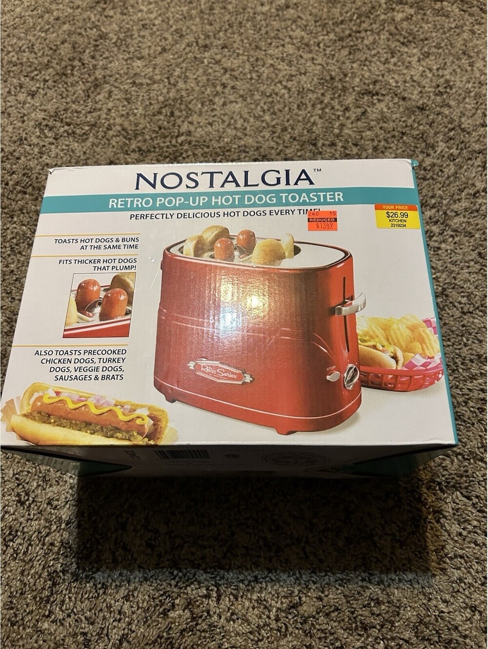 nostalgia retro pop-up hot dog toaster Red